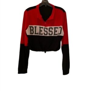 Feathers Blessed crop top xl
